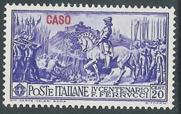 1930 EGEO CASO FERRUCCI 20 CENT MH * - CZ47-7 - Ägäis (Caso)