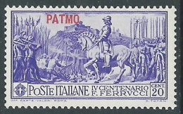 1930 EGEO PATMO FERRUCCI 20 CENT MH * - CZ47-7 - Egée (Patmo)