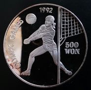 NORTH KOREA 500 WON 1991 SILVER PROOF "Olympic Games 1992"  Free Shipping Via Registered Air Mail - Korea, North