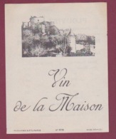 031217 - étiquette ALCOOL - VIN DE LA MAISON - Château Tour - PLOUVIEZ & Cie Paris - Vin De Pays D'Oc
