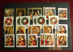 USA - 230 Stamps Christmas & Greetings Used On 8 Classification Cards - Sammlungen