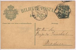 Portugal, 1910, Bilhete Postal Lisboa-Madeira - Oblitérés