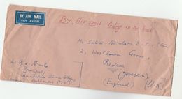 1967 INDIA Qanderia SCIENCE COLLEGE To GB  2x 25np 2x 50np 1x10np Stamps,  Airmail Label - Brieven En Documenten