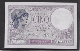 France 5 Francs Violet Type 1917 - 4-9-1918 - Trous Vermiculaires Sinon Neuf - 5 F 1917-1940 ''Violet''