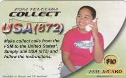 Micronesia, FSM-R-010, $10, FSM Telecom Collect, 2 Scans. - Micronésie