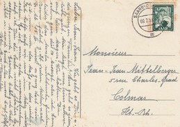 KARTE. 9.2.53. SAARBRUCKEN TO COLMAR - Lettres & Documents