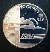 BARBADOS 20 DOLLARS 1988 SILVER PROOF "Summer Olympics Games 1988" Free Shipping Via Registered Air Mail - Barbados (Barbuda)