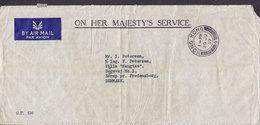 Hong Kong Air Mail Par Avion O.H.M.S. (G.F.150) Unfranked HONG KONG 1959 Cover SØRUP Pr. FREDENSBORG Denmark - Brieven En Documenten