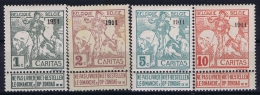 Belgium: OBP 92 -98 MH/* Flz/  Charniere Caritas  2 C Has Spot - 1910-1911 Caritas