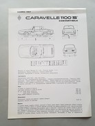 Renault Caravelle 1100 S 1967 SCHEDA TECNICA Depliant Brochure Originale Auto - Genuine Car Brochure - Motores
