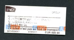 Ticket De Train - SNCF "Contremarque De Passage - Dreux" (Eure Et Loir) Billet DeTrain - Europa