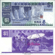 Singapur Pick-Nr: 18a Bankfrisch 1987 1 Dollar - Singapour