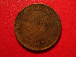 France - 2 Centimes 1855 BB Strasbourg Chien Napoléon III 3271 - 2 Centimes