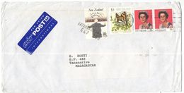 NUOVA ZELANDA - NEW ZEALAND - 1991 - Air Mail - Music + Forest Ringlet, Butterfly + 2 X 25c Queen + Linear Cancel - Viag - Briefe U. Dokumente