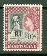 Basutoland: 1961   QE II - Pictorial - Surcharge   SG68b   1R On 10/-  [Type III] MH - 1933-1964 Kronenkolonie