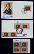 Sp4966 NATIONS UNIS UNICEF Architecture Arts Flags Fdc UNITED NATIONS NY Drapeaux 1989+1999 PORTUGAL (3 Itens) - Brieven En Documenten