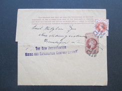GB Streifband Half Penny Mit Zusatzfrankatur Stempel NP. The New Jagersfontein  Mining And Exploration Company Limited - Lettres & Documents