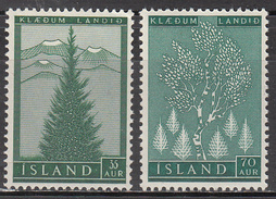 ICELAND   SCOTT NO. 306-7    MINT HINGED     YEAR  1957 - Neufs