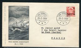 Groenland - Enveloppe Pour La France En 1959, Affranchissement Surchargé - Ref D206 - Storia Postale