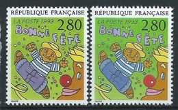 [17] Variété : N° 2837 Bonne Fête Sans Le Violet  + Normal  ** - Unused Stamps