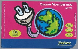 ES.- Telefonica De Espana. Tarjeta Multidestino De TTP. Telefonica. 2 Scans - Telefonica