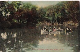 New York Utica Canoeing On Lake At Summit Park - Utica