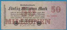 DEUTSCHES REICH 50 MILLIONEN  MARK 25.07.1923 SERIE 24A.016550  P# 98a - 50 Millionen Mark