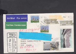 CANADA  1985 -raccomandata Per Il Giappone -  Intero Postale Con Aggiunta Di Valori - Cartas & Documentos