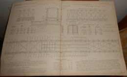 Plan D'un Pont En Bois à Treillage Américain De Wittemberge Sur L'Elbe, Prusse. 1855. - Publieke Werken