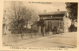 CPA - BOURG-de-VISA (82) - Aspect Des Ecoles, Du Monument Aux Morts Et De L'avenue De La Gare Dans Les Années 30 - Bourg De Visa