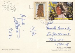 11264-CARTE POSTALE RANGIROA TIMBRES 47F + 7F - Briefe U. Dokumente