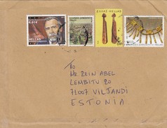 GOOD GREECE Postal Cover To ESTONIA 2017 - Good Stamped: Art ; Music ; People - Cartas & Documentos