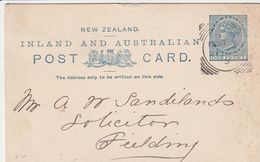 Nouvelle Zélande  Entier Postal 1893 - Lettres & Documents