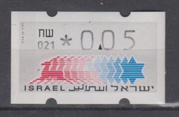 ISRAEL 1988 KLUSSENDORF ATM 0.05 SHEKELS NUMBER 021 - Viñetas De Franqueo (Frama)