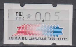 ISRAEL 1988 SIMA KLUSSENDORF ATM 0.05 SHEKELS 2 DIFFERENT KINDS OF PAPER NUMBER 004 - Viñetas De Franqueo (Frama)