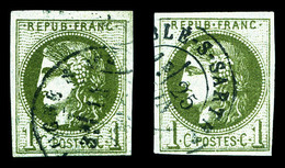 O N°39B/C, 1c, Report 2 Et 3, Les 2 Exemplaires TTB (signés)   Qualité: O   Cote: 400 Euros - 1870 Ausgabe Bordeaux