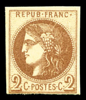 ** N°40Aa, 2c Chocolat Report 1, Fraîcheur Postale, SUPERBE (certificat)    Qualité: ** - 1870 Ausgabe Bordeaux