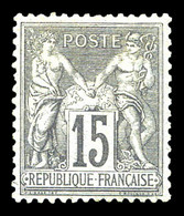 * N°77, 15c Gris Type II, Très Bon Centrage Et Grande Fraîcheur. SUP (certificats)   Qualité: * - 1876-1878 Sage (Tipo I)