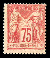 * N°81, 75c Rose Type II, Frais, TB (signé Scheller/Brun/certificat)   Qualité: *   Cote: 2750 Euros - 1876-1878 Sage (Tipo I)