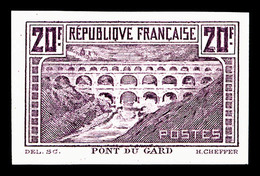 (*) N°262, Pont Du Gard, épreuve De Couleur: 20F LIE DE VIN FONCE Non Dentelé, SUPERBE Et R.R.R. (certificat)   Qualité: - 1900-02 Mouchon