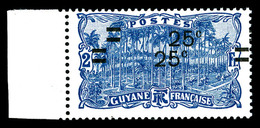 ** N°98a, 25c S 2f Bleu, Double Surcharge Bdf. TTB   Qualité: **   Cote: 234 Euros - Usati