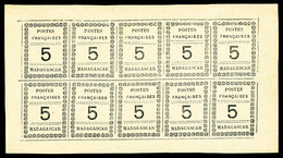 (*) N°8a, 5c Noir Sur Vert En Feuillet Complet De 10 Timbres, Très Jolie Pièce, SUP (certificat)   Qualité: (*)   Cote:  - Usati