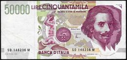 Italia/Italy/Italie: 50.000 LIRE BERNINI, 27/05/92 Antonio Fazio - 50000 Liras