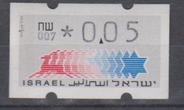 ISRAEL 1988 KLUSSENDORF ATM 0.05 SHEKELS 2 DIFFERENT KINDS OF PAPER NUMBER 007 - Viñetas De Franqueo (Frama)