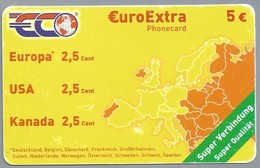 DE.- Telefoonkaart. ECO. EUROEXTRA PHONECARD. 5 €. Super Verbindung. 2 Scans - Cellulari, Carte Prepagate E Ricariche