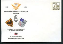 Bund PU108 D2/018 Privat-Umschlag WAPPEN LONGUÉ SINSHEIM ** 1978  NGK 8,00 € - Enveloppes Privées - Neuves