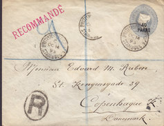 British Levant Post Turkey Postal Stationery Ganzsache RECOMMANDÉ Registered 40 PARA Victoria STAMBOUL 1893 Denmark - Levante Britannico