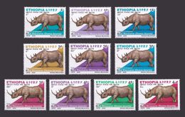 ETHIOPIA ETHIOPIE 2005 - RHINOCEROS RHENOCEROS RINOCEROS RENOCEROS - FULL SET -  MNH ** - VERY RARE - Rhinozerosse