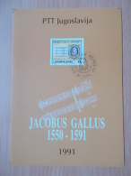 Kov 3029 - FIRST DAY, 1991, YUGOSLAVIA, BLOCK , JACOBUS GALLUS - Other & Unclassified