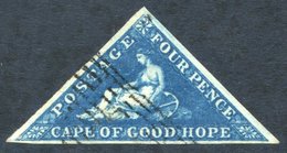 1853 4d Deep Blue On Slightly Blued Paper, FU Example, Good Margins, Light Cancellation, SG.4. - Sonstige & Ohne Zuordnung